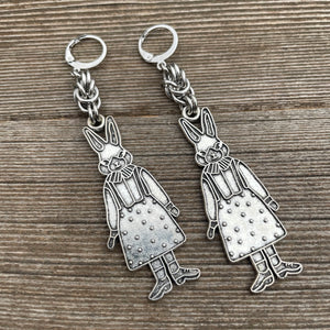 Creepy Bunny Chainmaille Earrings