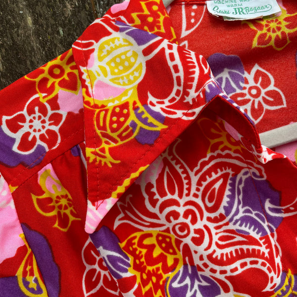 Vintage Psychedelic Dagger Collar Dress M/L