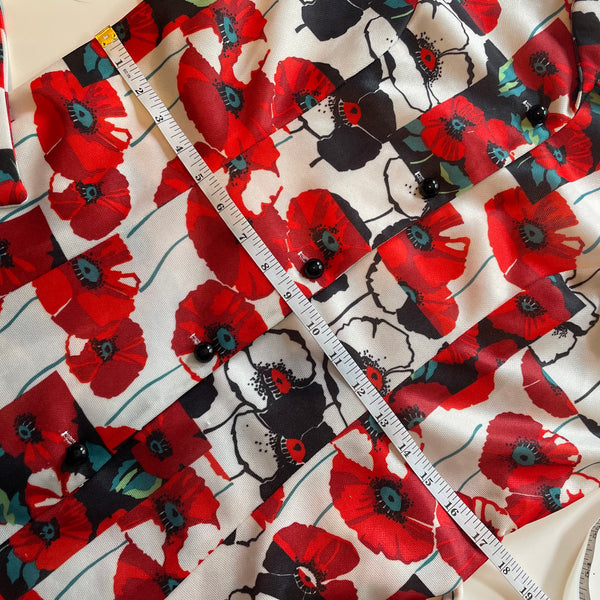 Vintage Poppy Print Dress M/L