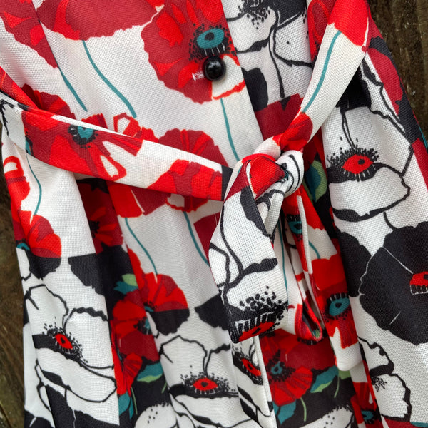 Vintage Poppy Print Dress M/L