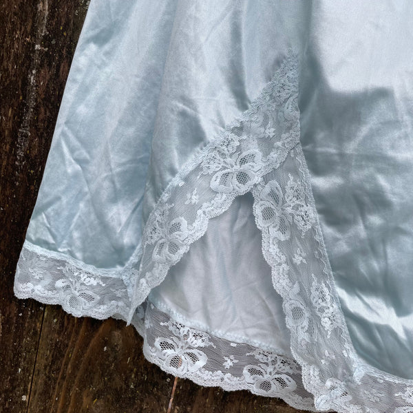 Vintage Blue Lace Slip/Skirt M/L