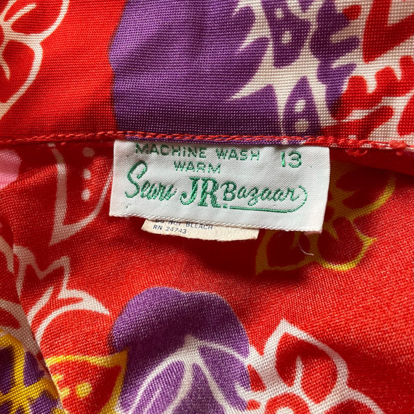 Vintage Psychedelic Dagger Collar Dress M/L