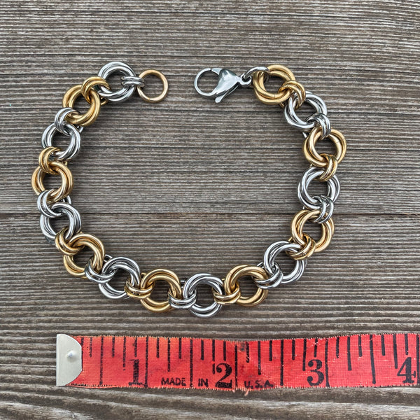 Two-tone Flowers Chainmaille Chain