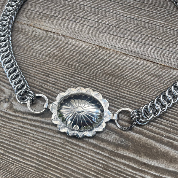 Western Chainmaille Concho Necklace