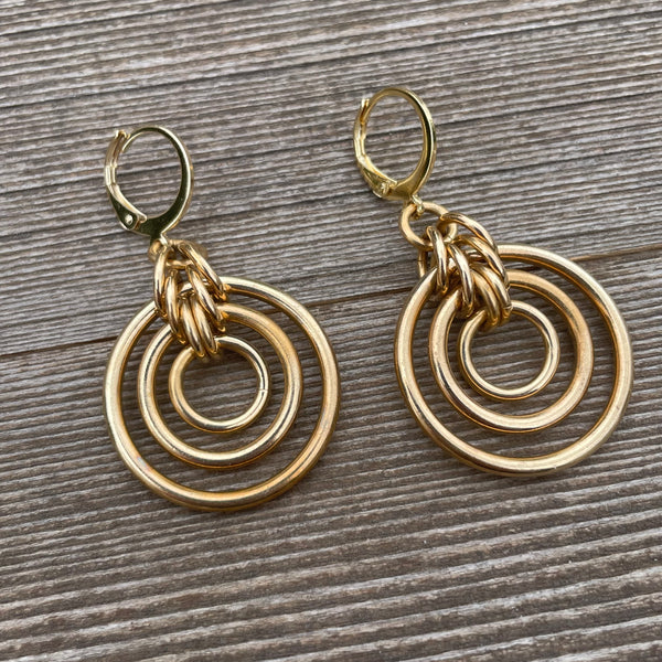 Brass Bullseye Earrings