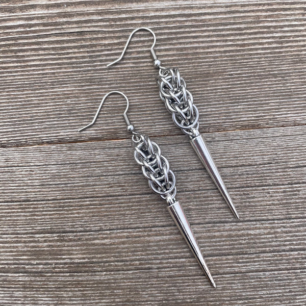 Full Persian Chainmaille Spike Earrings