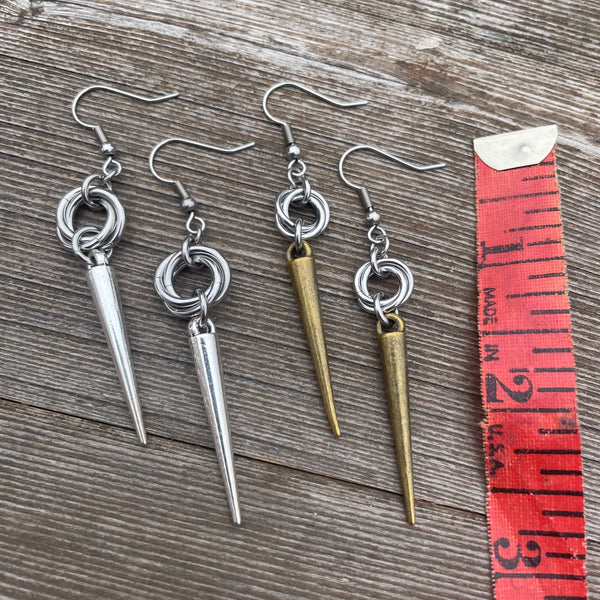 Spike Stainless Steel Chainmaille Earrings