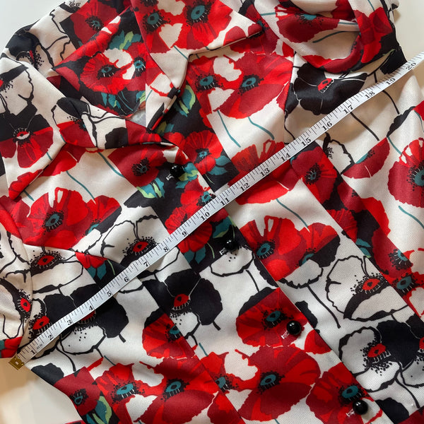 Vintage Poppy Print Dress M/L