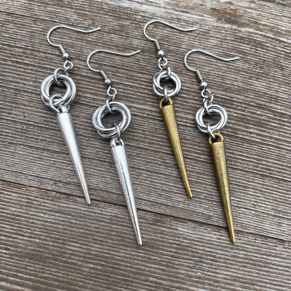 Spike Stainless Steel Chainmaille Earrings