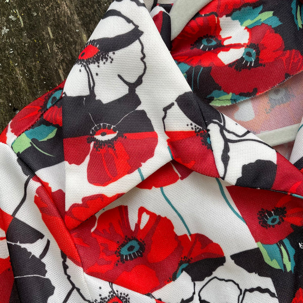 Vintage Poppy Print Dress M/L