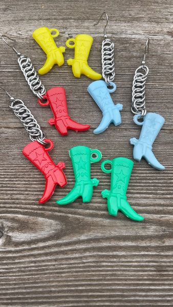 Kitschy Chainmaille Boot Earrings