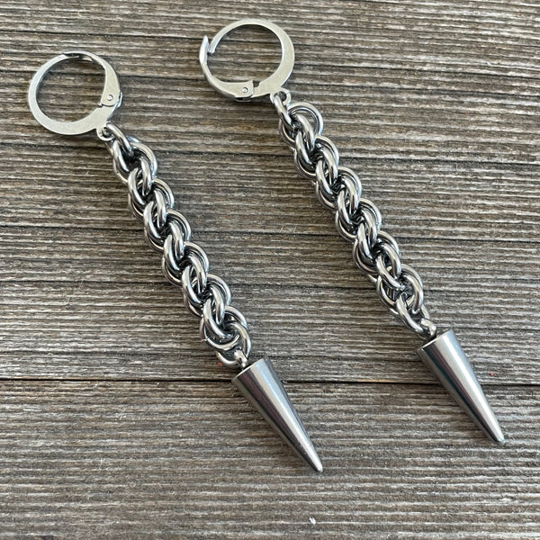 Spiral Spike Chainmaille Earrings