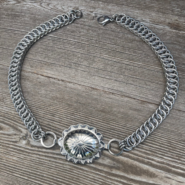 Western Chainmaille Concho Necklace