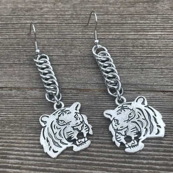 Stainless Steel Half Persian 4-in-1 Tiger Earrings