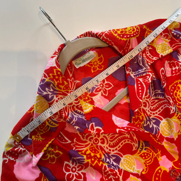 Vintage Psychedelic Dagger Collar Dress M/L