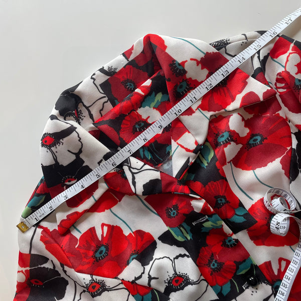 Vintage Poppy Print Dress M/L