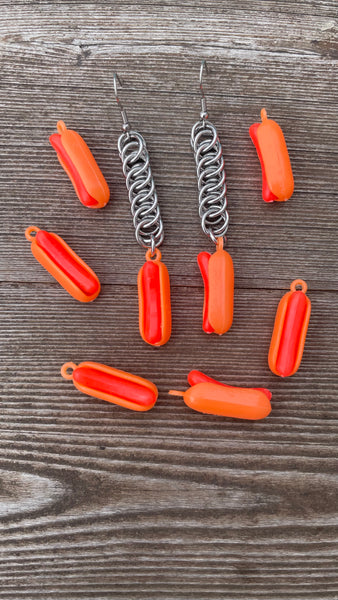 Kitschy Hotdog Chainmaille Earrings