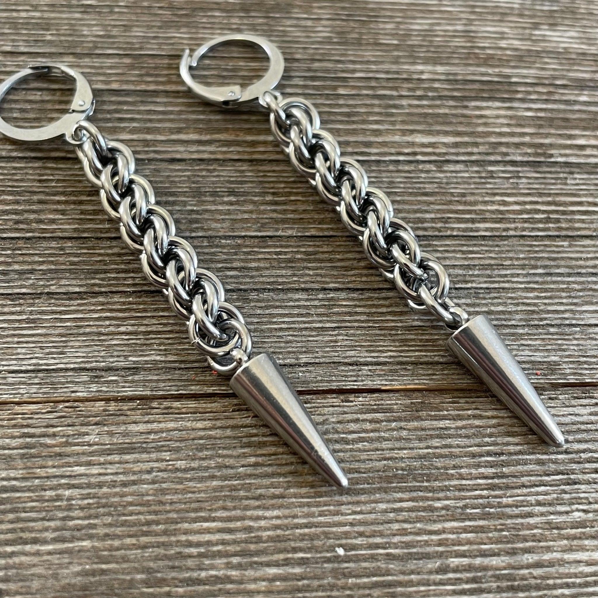 Spiral Spike Chainmaille Earrings