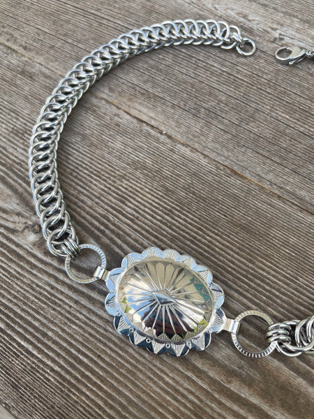 Western Chainmaille Concho Necklace
