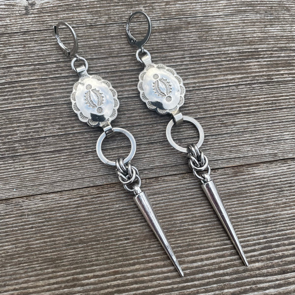 Small Concho Byzantine/Bolt Earrings