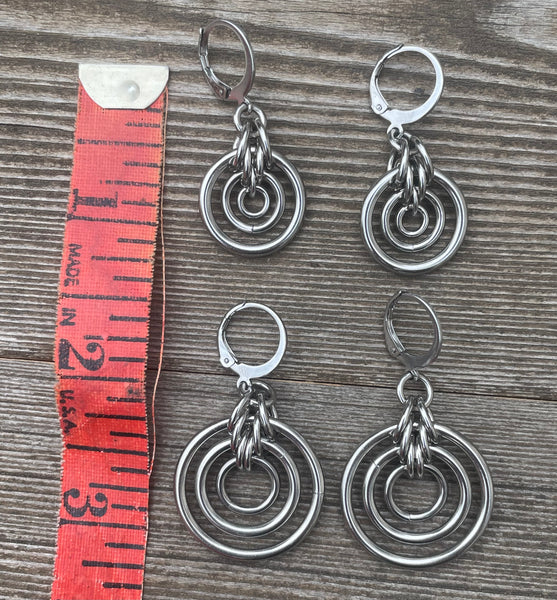 Mini Bullseye Chainmaille Earrings