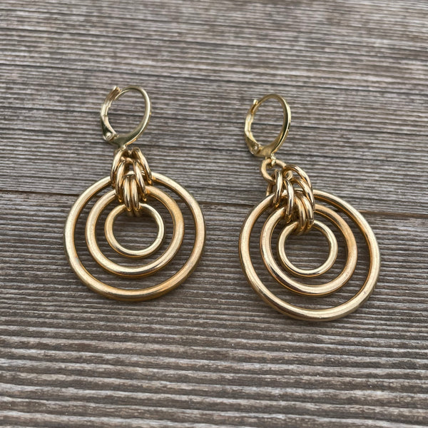 Brass Bullseye Earrings