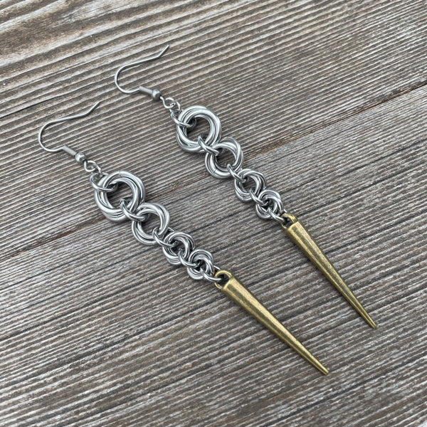 Mobius Chainmaille Spike Earrings