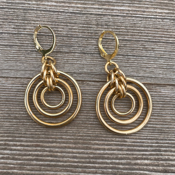 Brass Bullseye Earrings