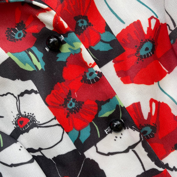 Vintage Poppy Print Dress M/L