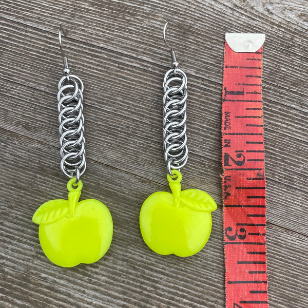 Kitschy Chainmaille Apple Earrings