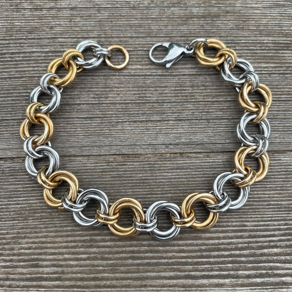 Two-tone Flowers Chainmaille Chain