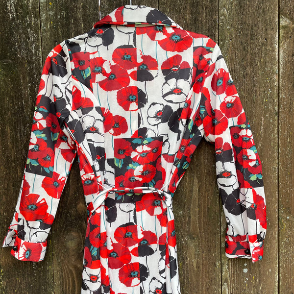 Vintage Poppy Print Dress M/L