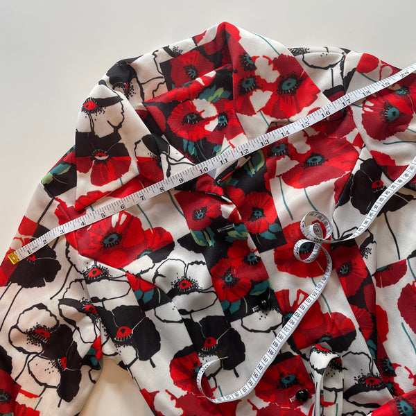 Vintage Poppy Print Dress M/L