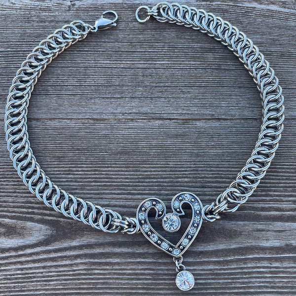 Heartthrob Rhinestone Chainmaille Necklace