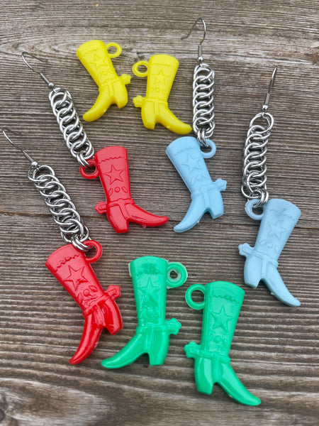 Kitschy Chainmaille Boot Earrings
