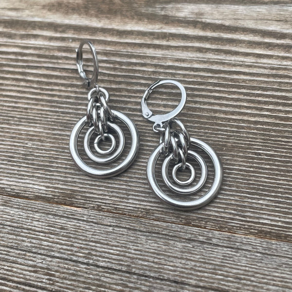 Mini Bullseye Chainmaille Earrings