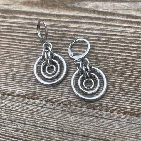 Mini Bullseye Chainmaille Earrings