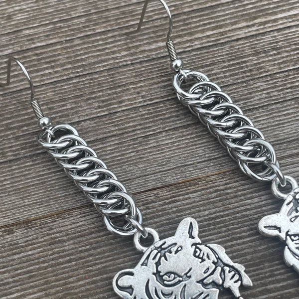 Stainless Steel Half Persian 4-in-1 Tiger Earrings