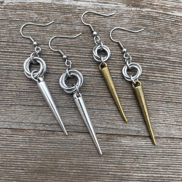 Spike Stainless Steel Chainmaille Earrings
