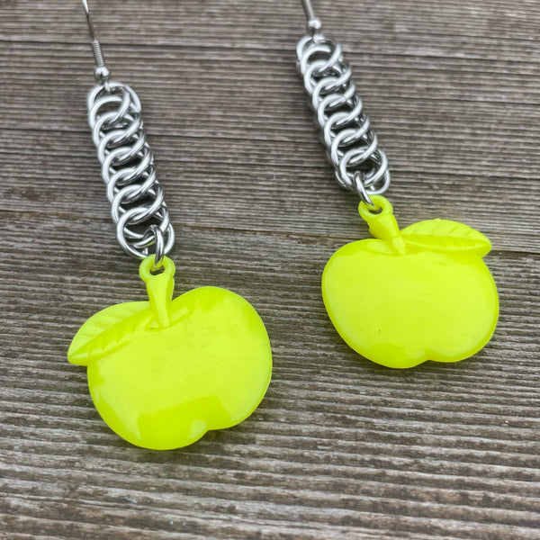 Kitschy Chainmaille Apple Earrings