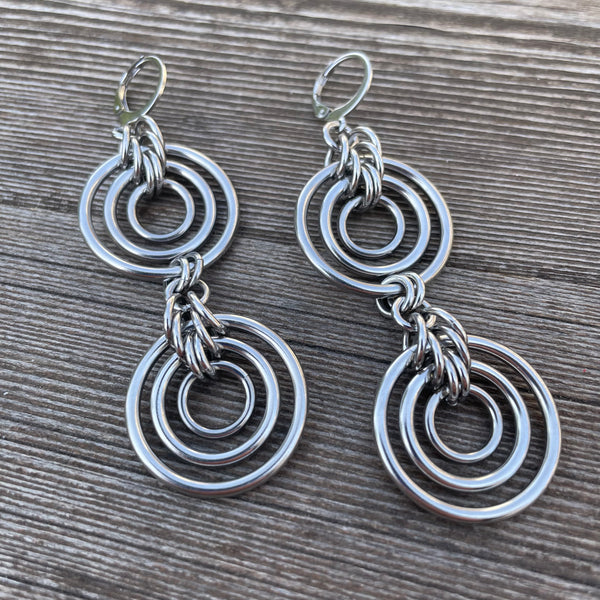 Double Bullseye Chainmaille Earrings