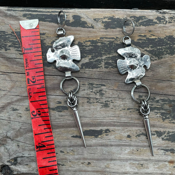 Half Byzantine Spike Eagle Earrings